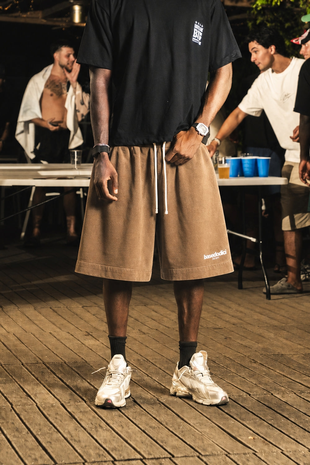 Jorts "RIVIERA" Logo Brown/White