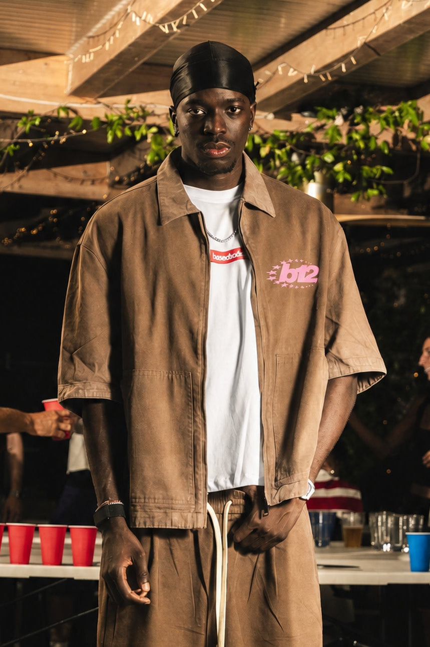 Zip Shirt "RIVIERA" OnlyThing Brown/Pink