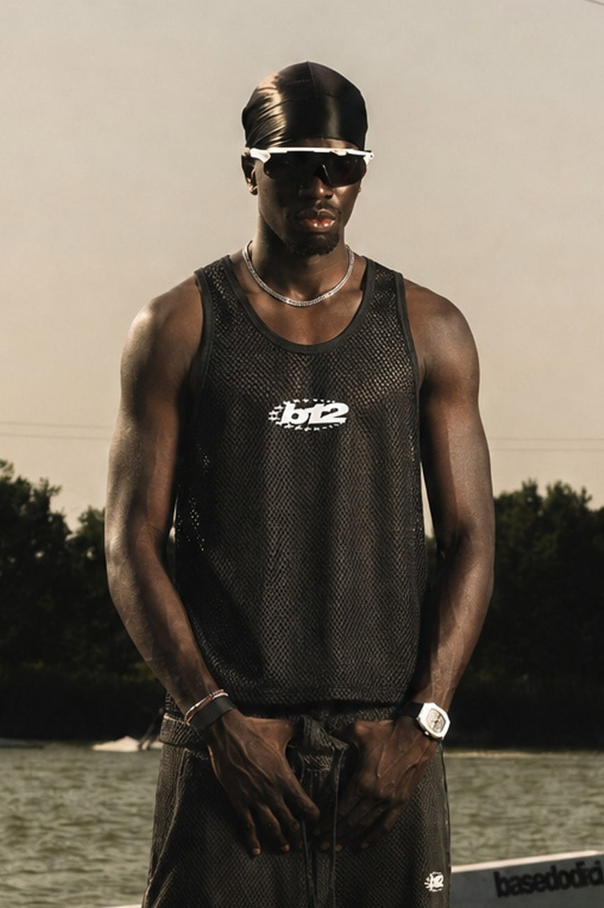 Tank Mesh "RIVIERA" Logo Black