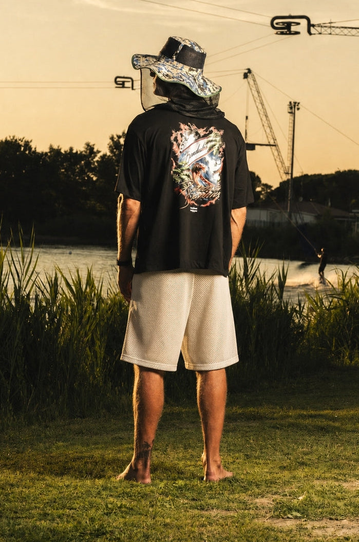 Fleece Jorts Mesh "RIVIERA" logo White