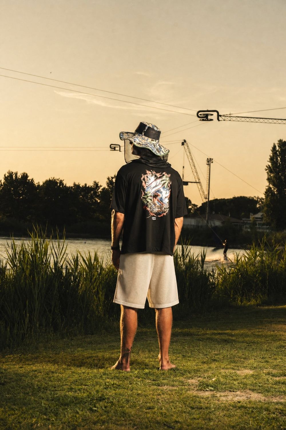 Fleece Jorts Mesh "RIVIERA" logo White