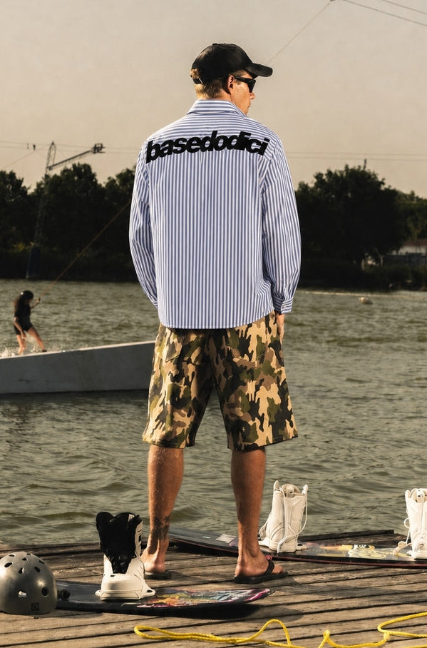 Shirt "RIVIERA" ShoulderLogo Stripe/Blue