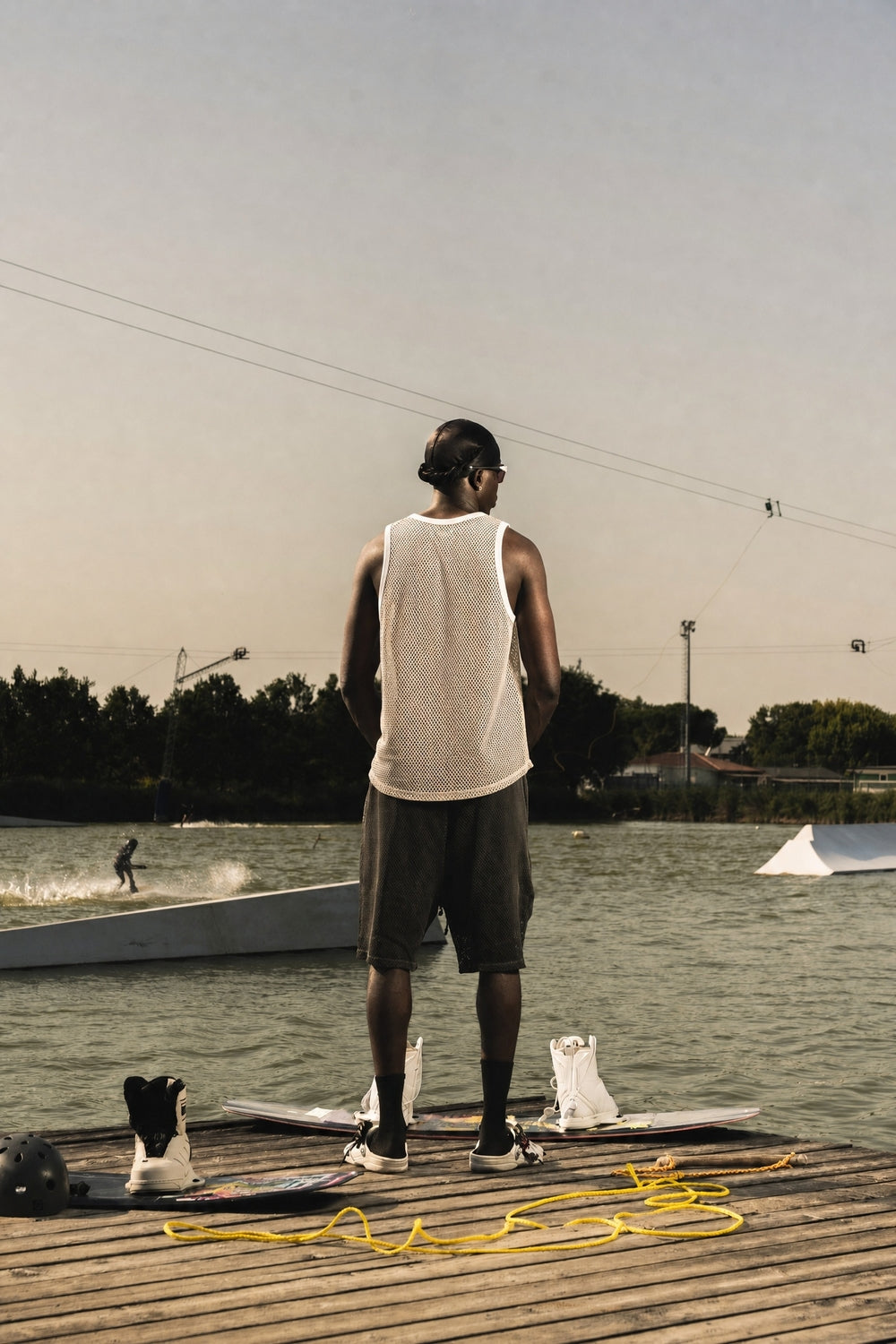 Tank Mesh "RIVIERA" Logo White