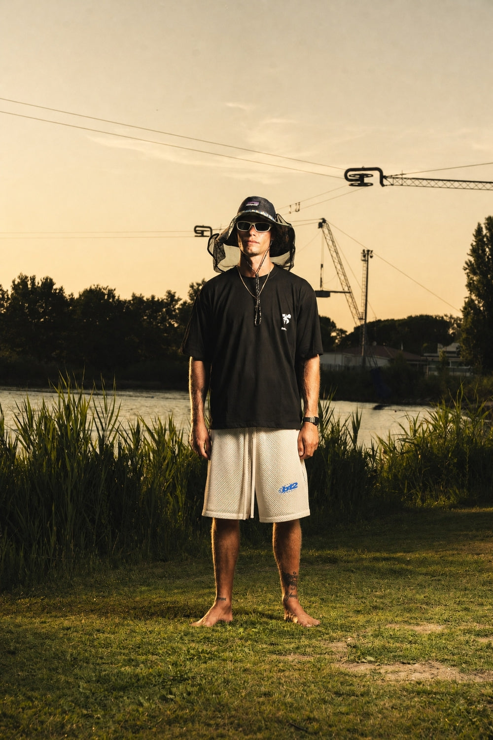 Fleece Jorts Mesh "RIVIERA" logo White