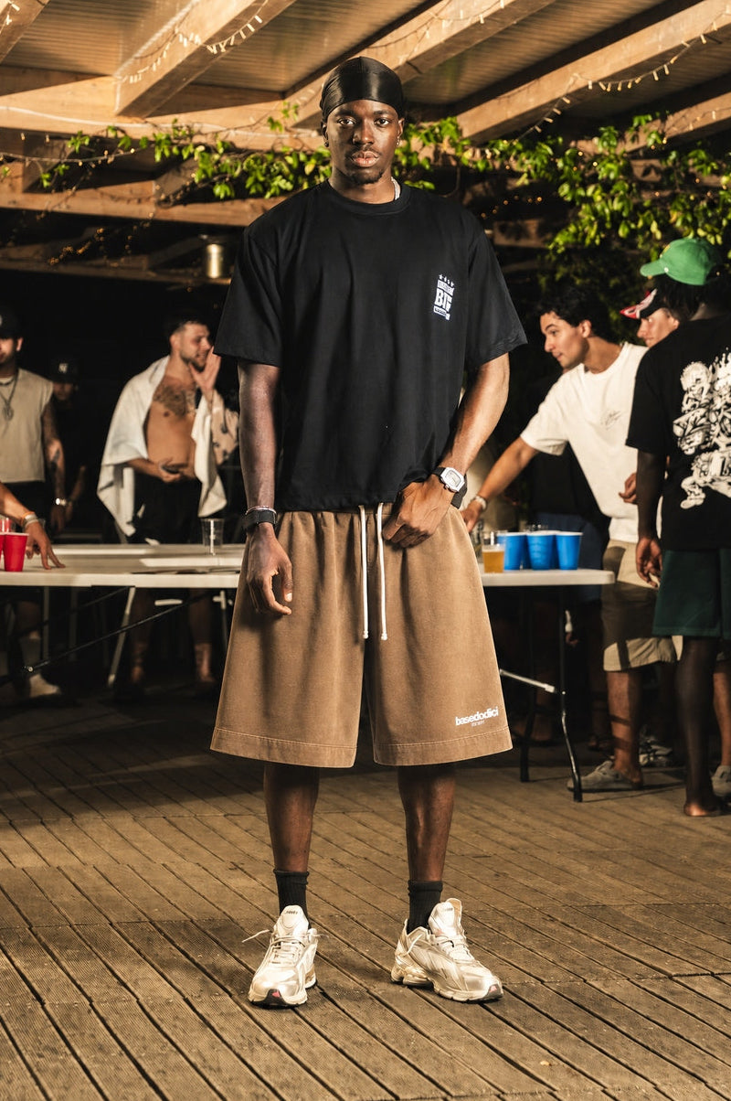 Jorts "RIVIERA" Logo Brown/White