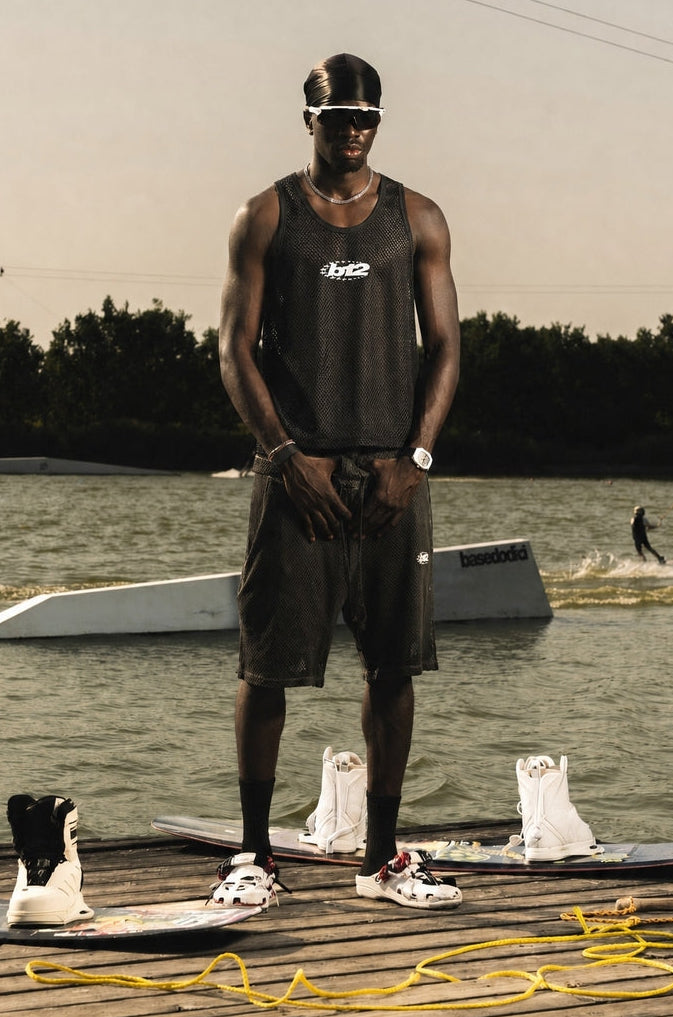 Tank Mesh "RIVIERA" Logo Black