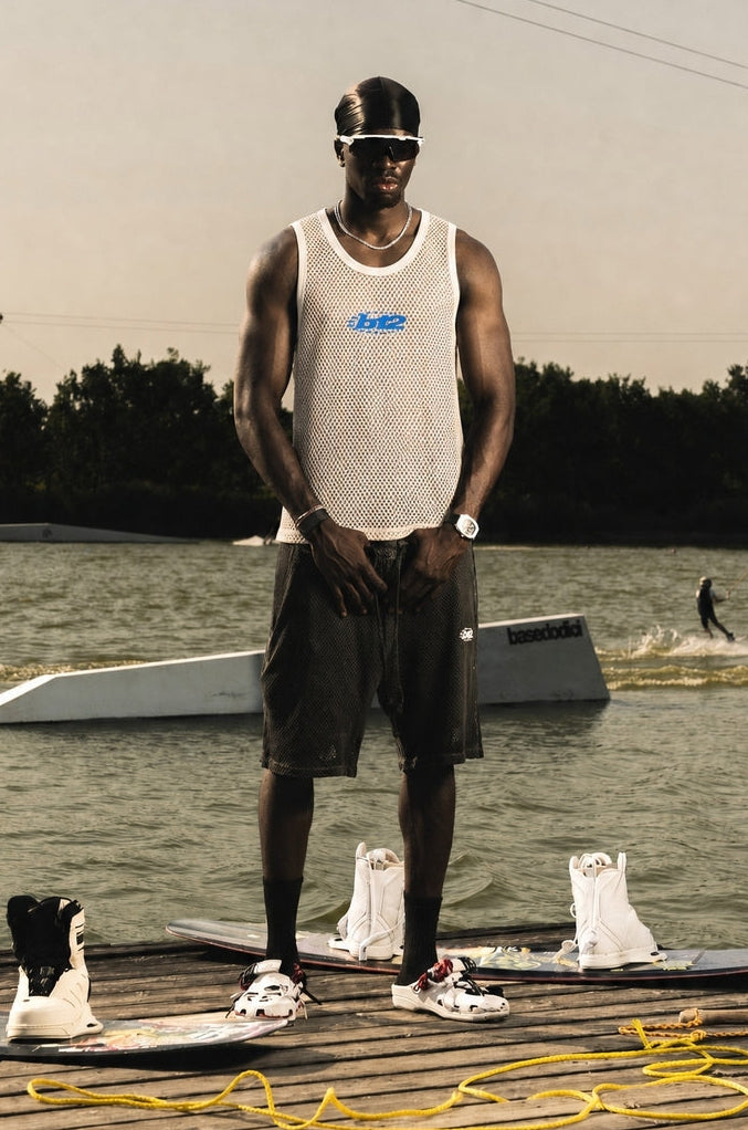 Tank Mesh "RIVIERA" Logo White