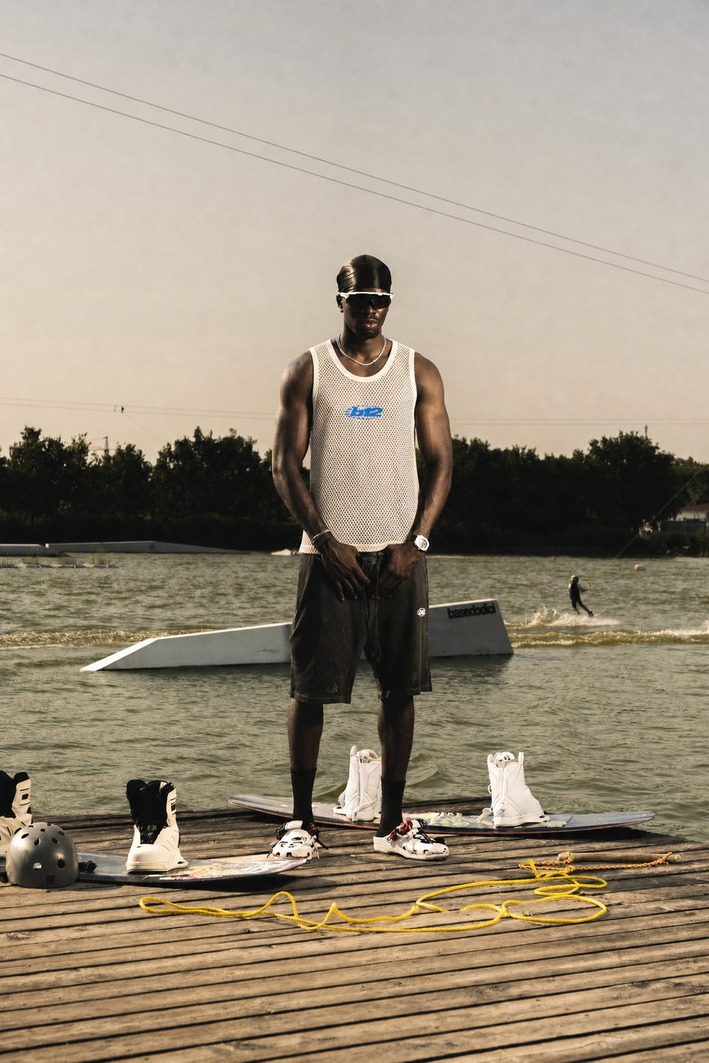 Tank Mesh "RIVIERA" Logo White
