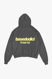 Hoodie "TEAM012" Back Logo CharcoalGrey/Yellow