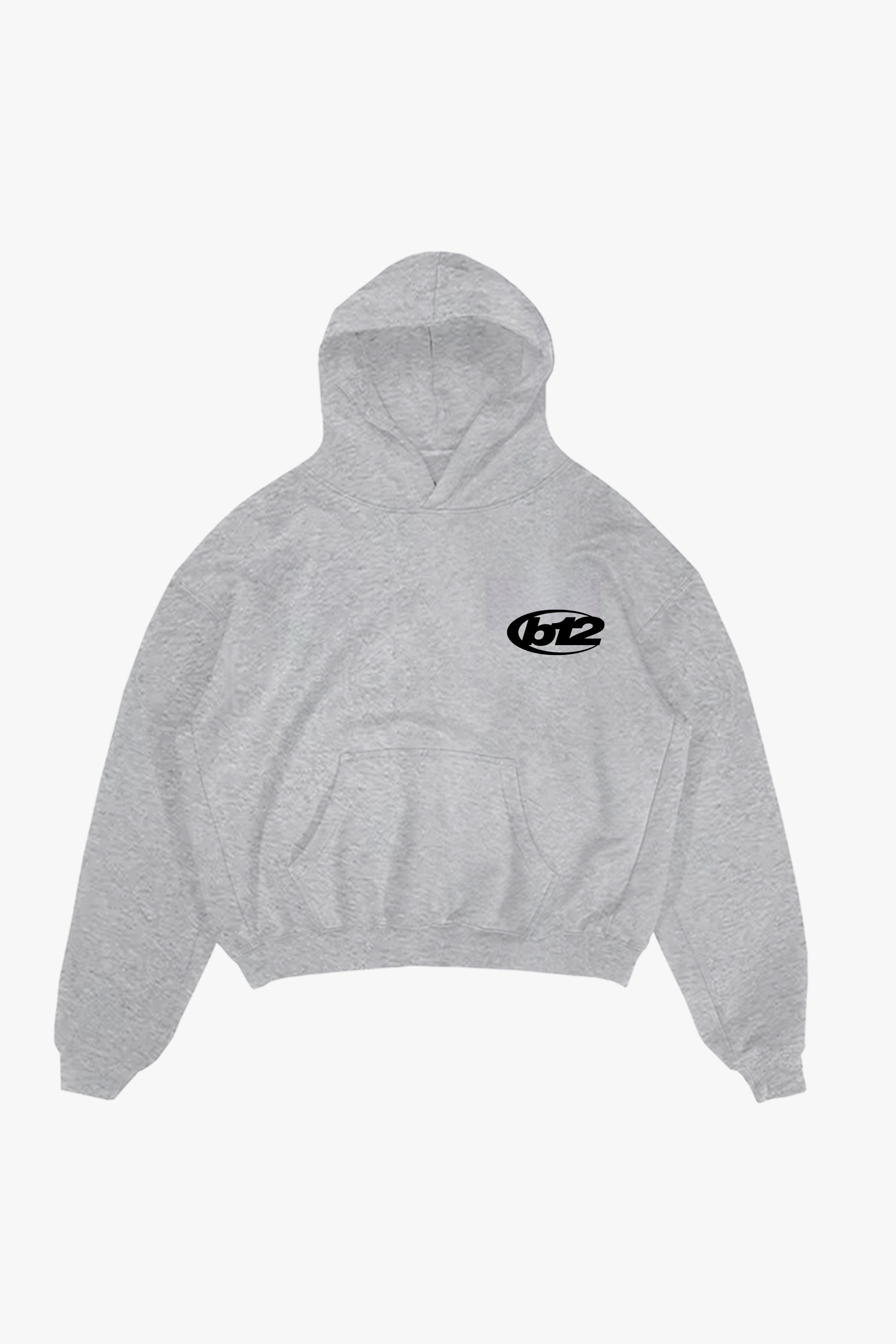 Hoodie "TEAM012" Back Logo AshGrey/Black