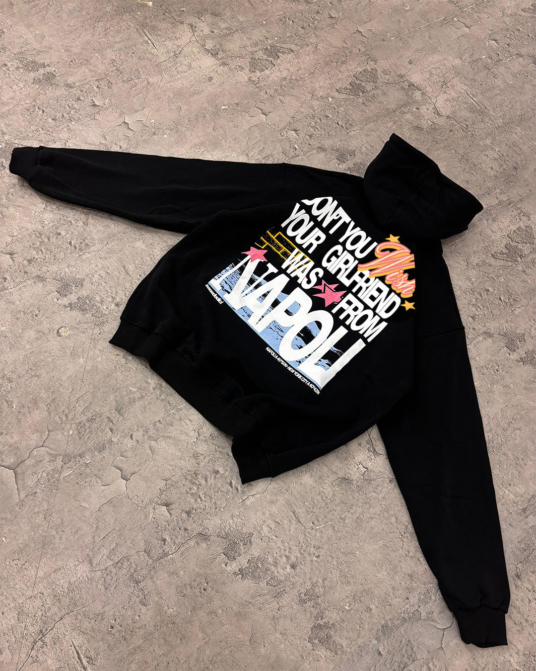 Hoodie “WISHYOUR” Girlfriend Black/Multi