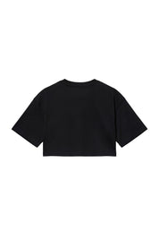 Crop Tee "SANTA" University Black