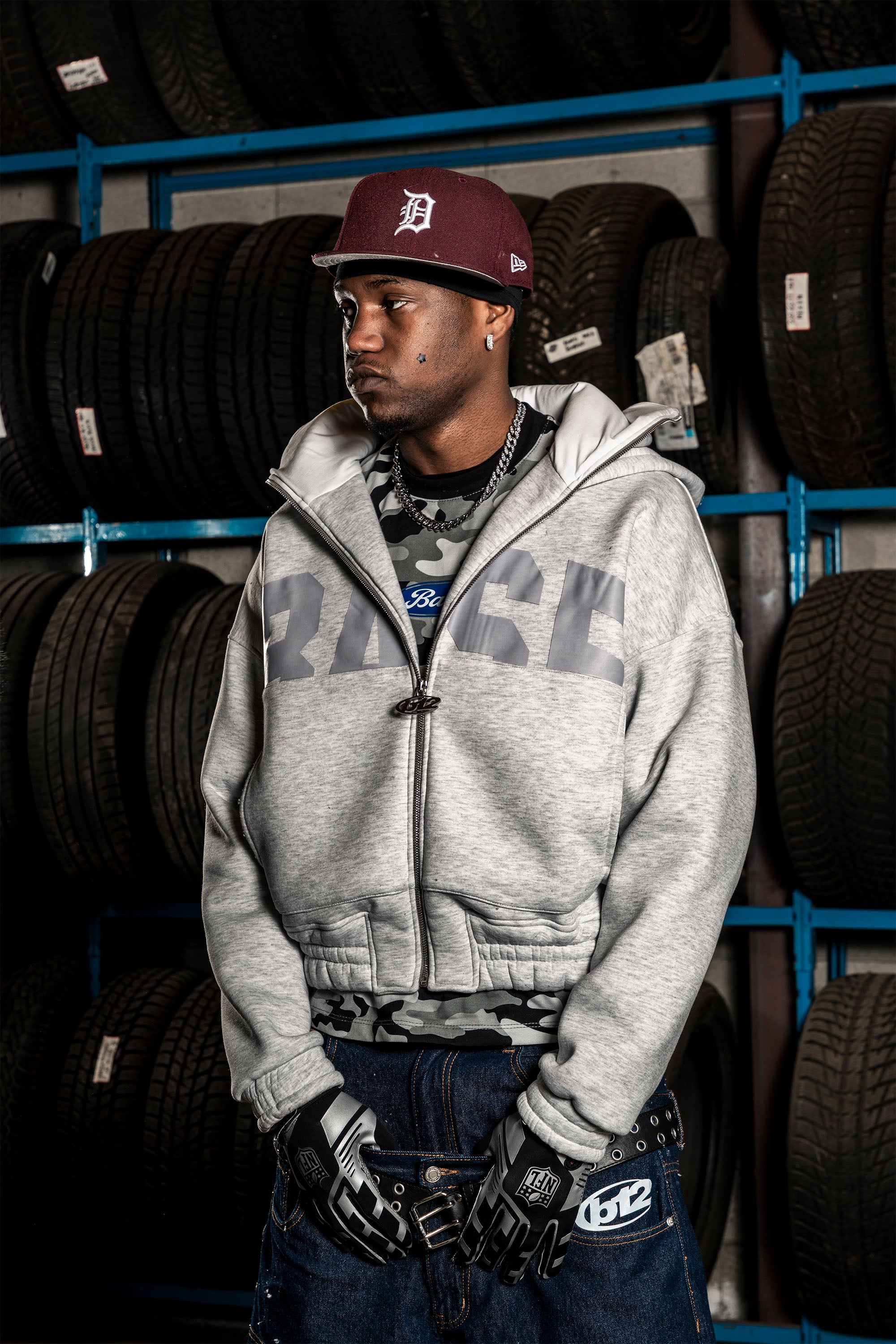 Balaclava Full Zip "DETROIT" Grey