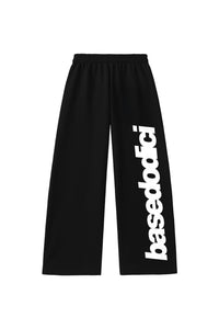 Fleece Pants “COMFY” Vertical Logo Black/White
