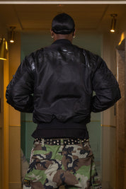 "WORLD TOUR" Bomber Black look