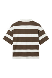 Polo "LAST DELIVERY" BASE Stripe White/Brown