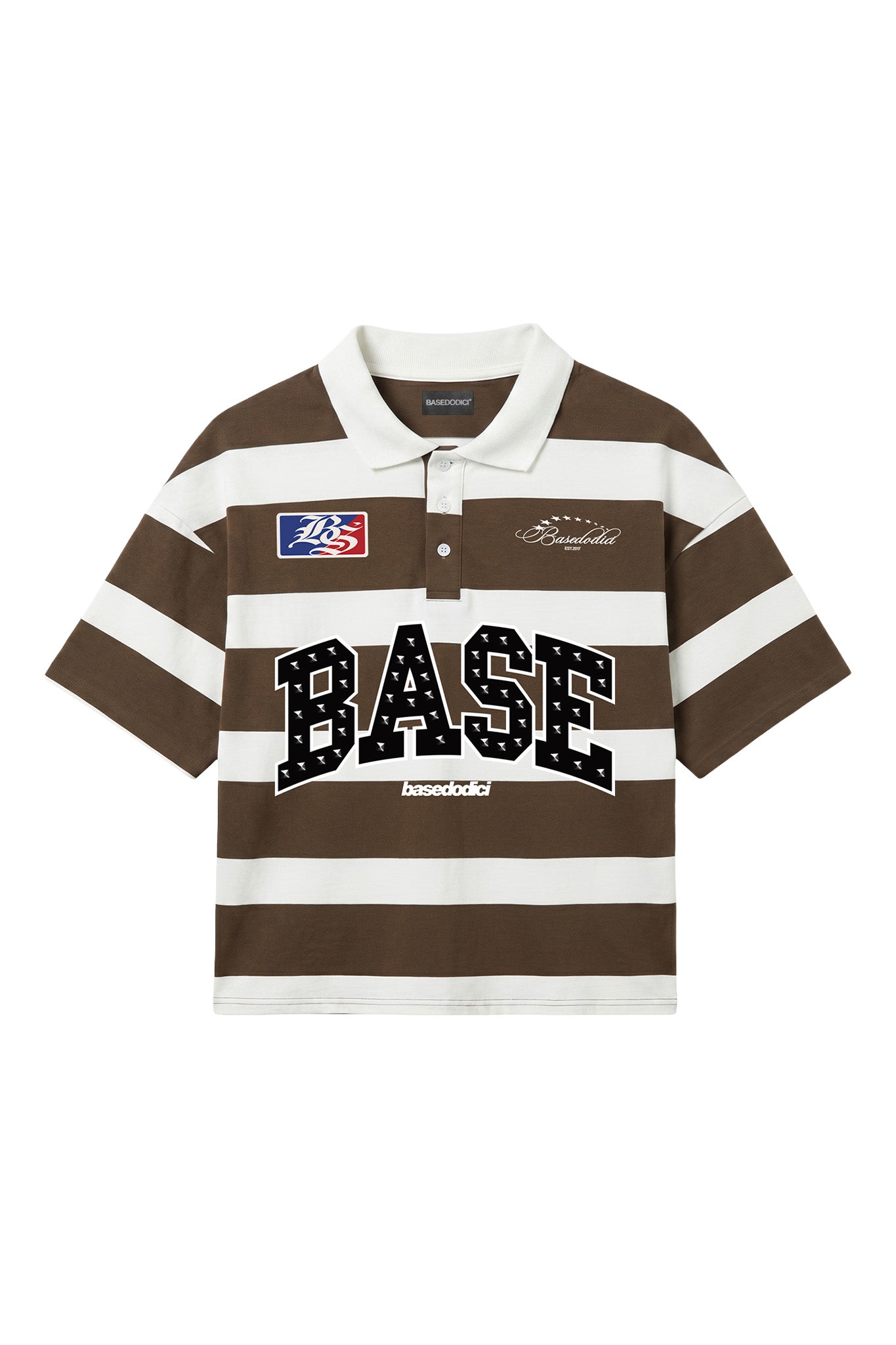 Polo "LAST DELIVERY" BASE Stripe White/Brown