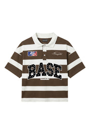 Polo "LAST DELIVERY" BASE Stripe White/Brown