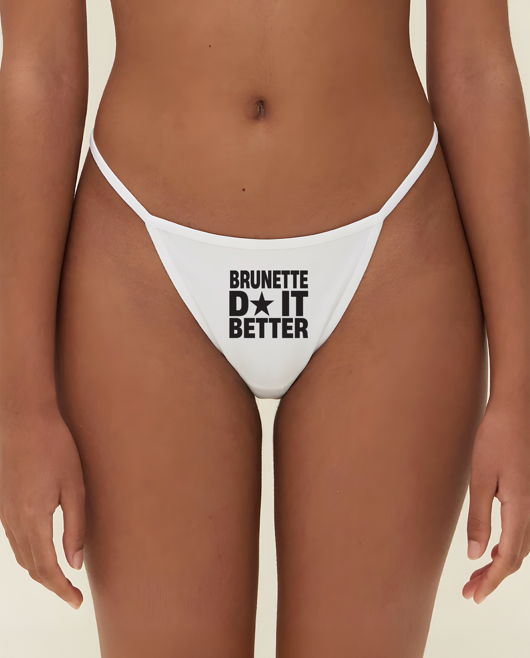 Thong "DIVA" Brunette White