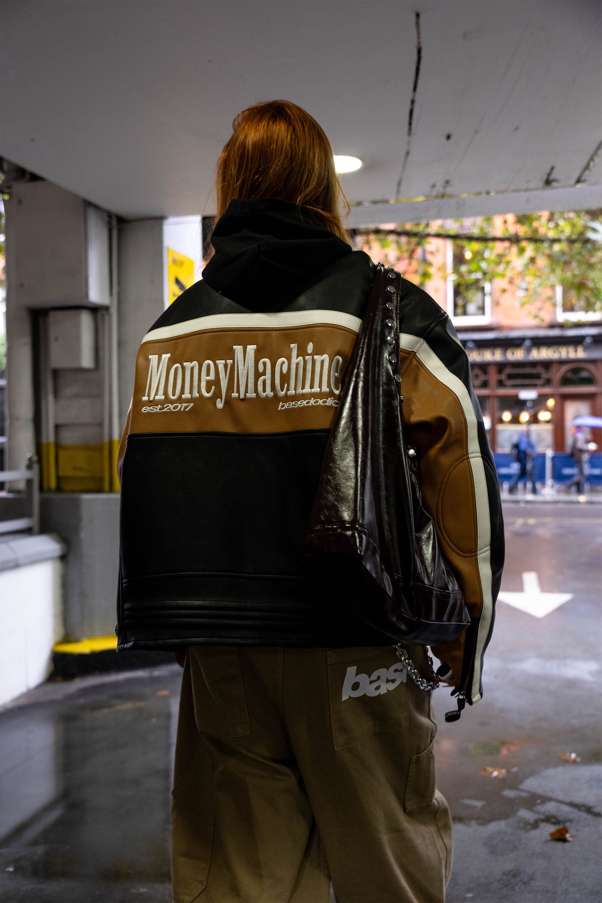 PREORDER - Biker Jacket "RUDEBOY LDN" Money Black/Brown