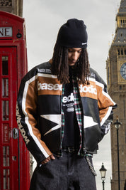 PREORDER - Biker Jacket "RUDEBOY LDN" Money Black/Brown