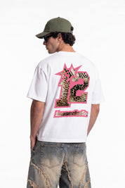 T-Shirt "4PLAYERS" Back 12 White/AnimalierPink