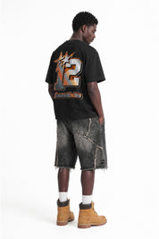 T-Shirt "4PLAYERS" Back 12 Black/Volcano