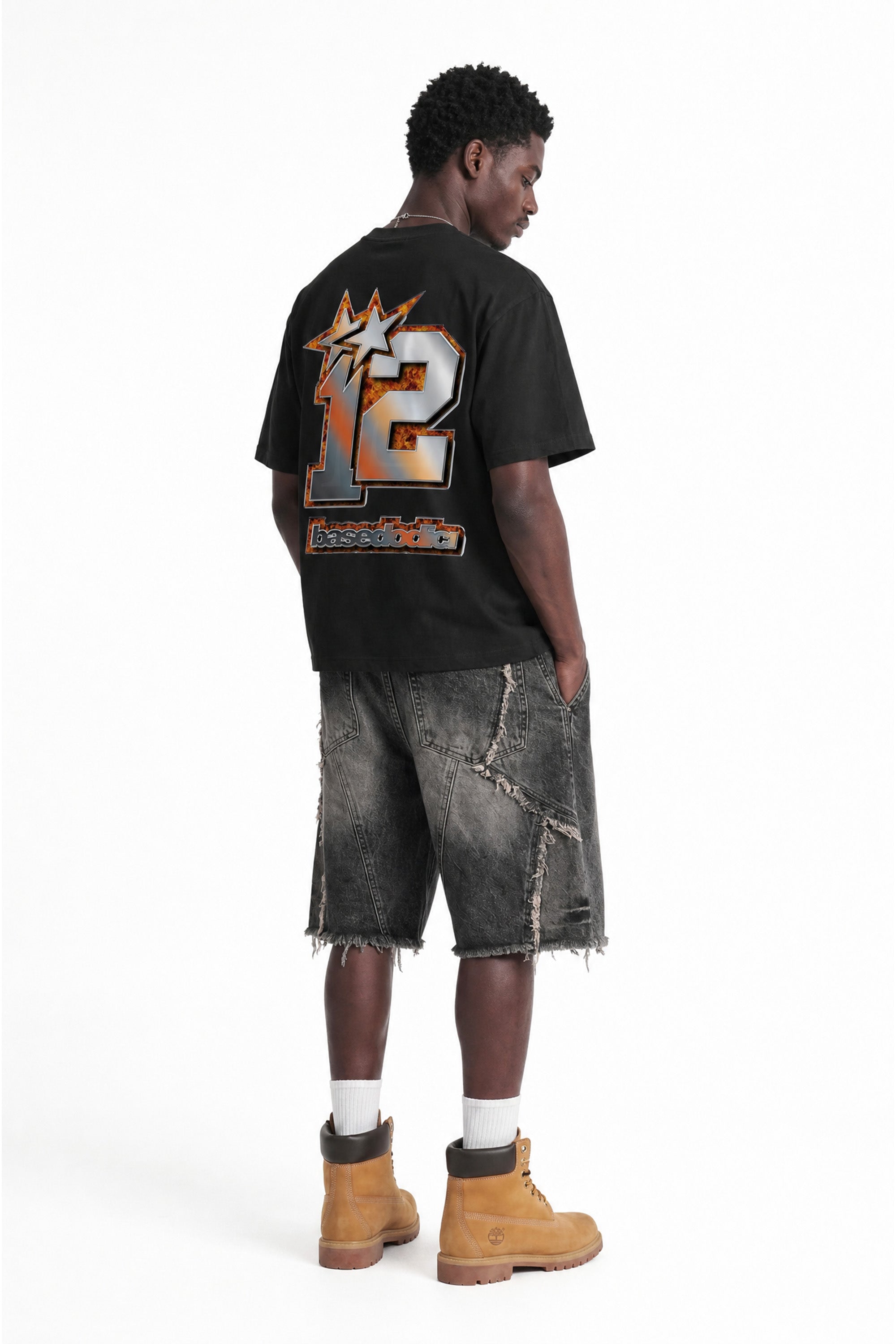 T-Shirt "4PLAYERS" Back 12 Black/Volcano