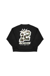 Crewneck “CAMO4PLAYERS” BackLogo Black/CamoGreen