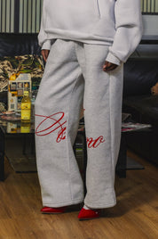 Fleece Pants "AMMO" CHI'T'SAP AshGrey/ScriptRed