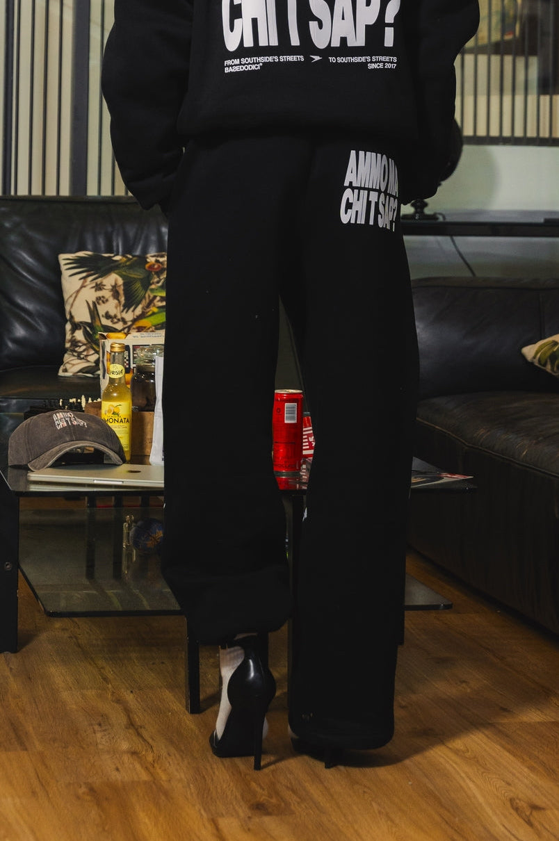 Fleece Pants "AMMO" CHI'T'SAP Black/ScriptWhite