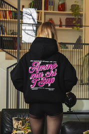 Hoodie "AMMO" CHI'T'SAP Black/GlitterPinkItalic