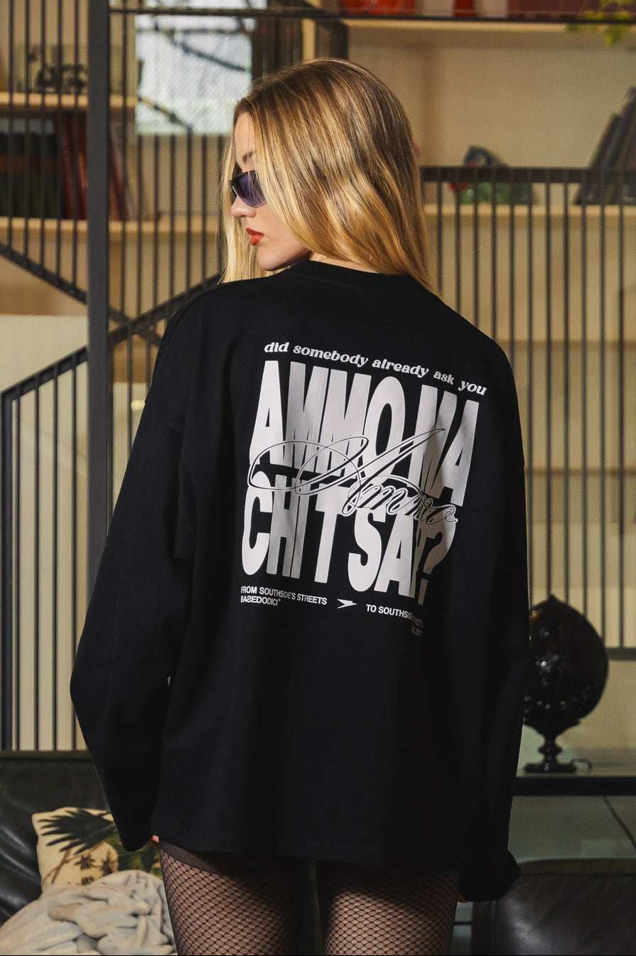 Longsleeve "AMMO" CHI'T'SAP Black/BasicScript