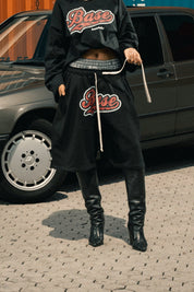 Fleece Jorts "LAST DELIVERY" DoubleLayer League Black