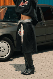 Fleece Jorts "LAST DELIVERY" DoubleLayer League Black
