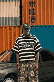 Polo "LAST DELIVERY" BASE Stripe White/Black