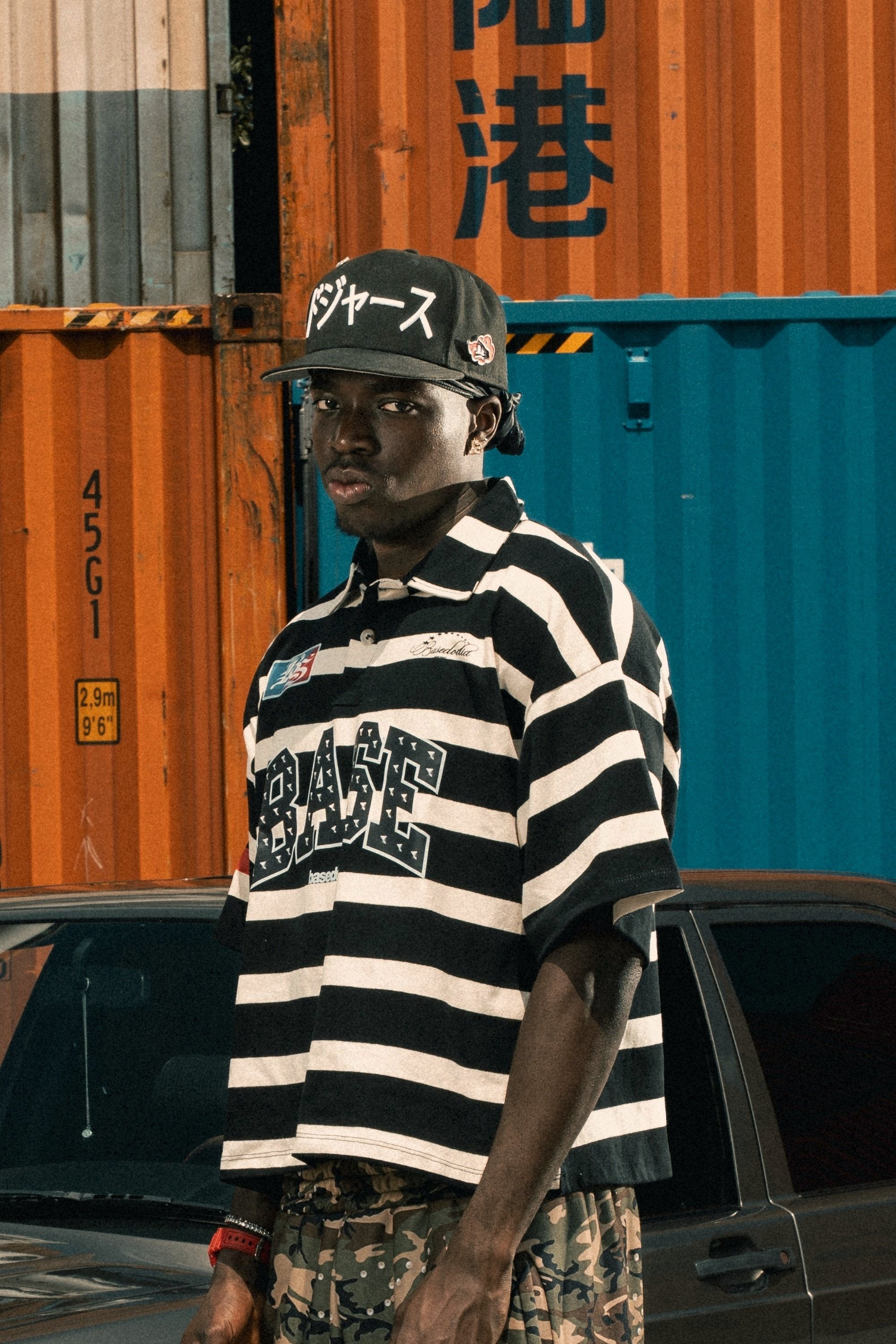 Polo "LAST DELIVERY" BASE Stripe White/Black
