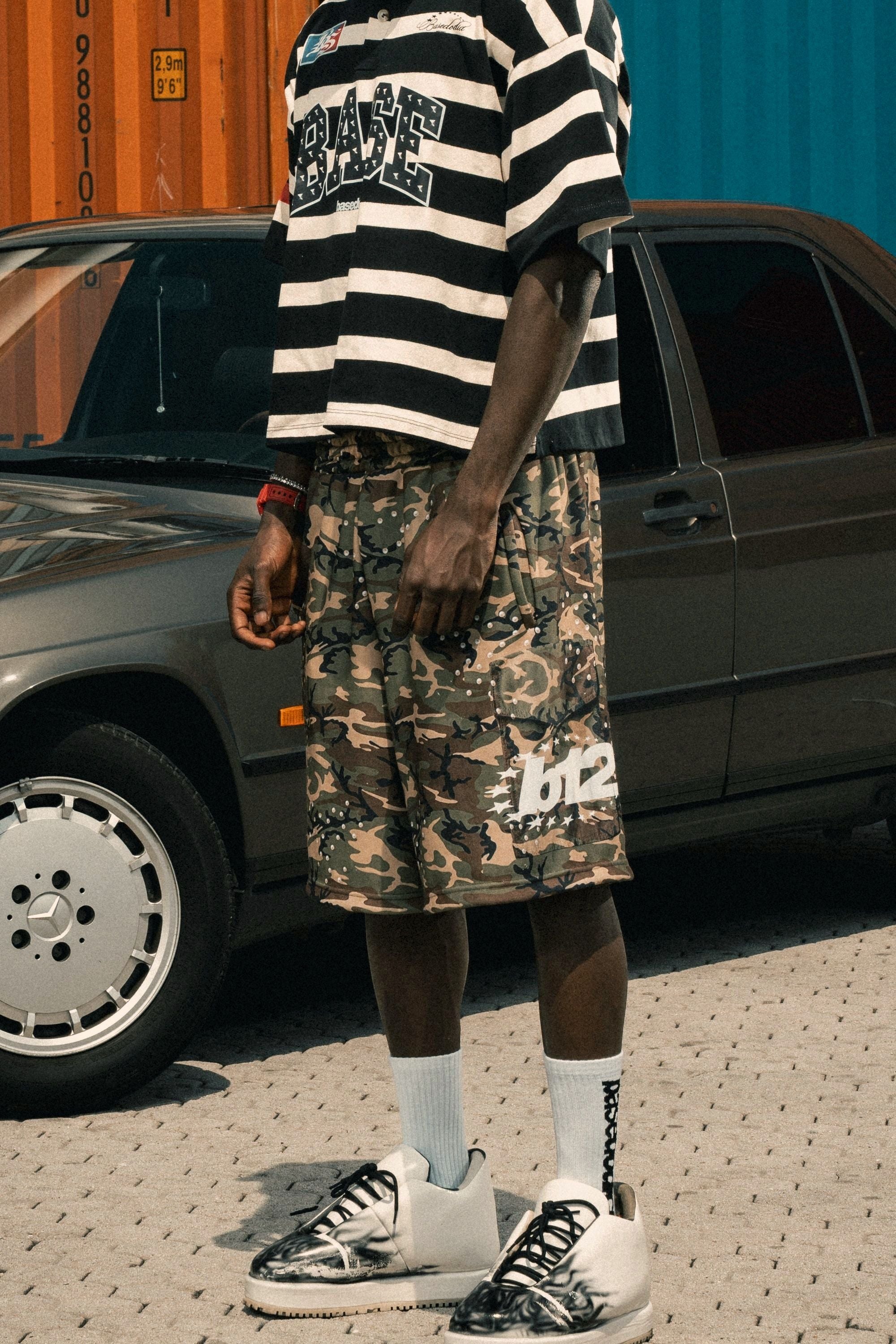 Fleece Jorts "LAST DELIVERY" Cargo Military