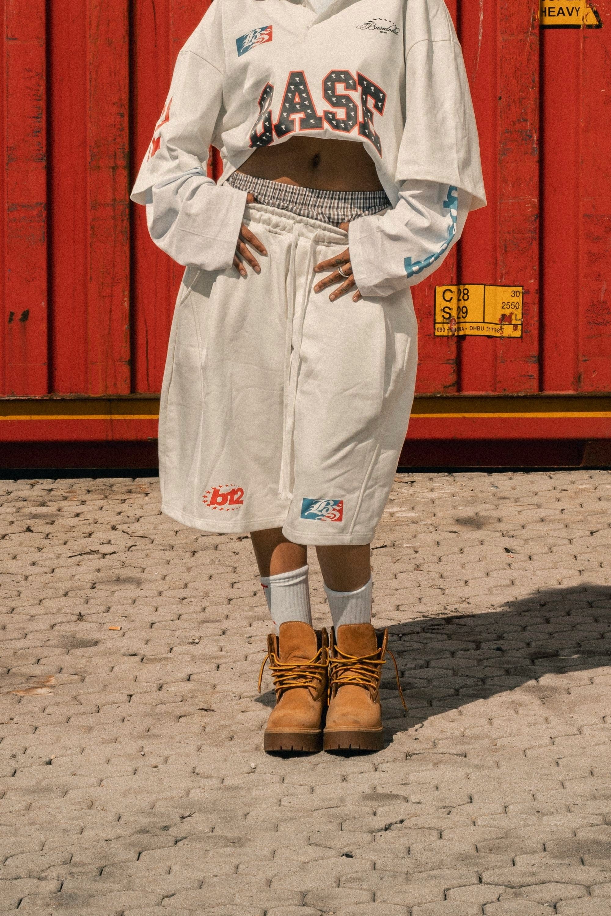 Fleece Jorts "LAST DELIVERY" DoubleLayer Cream
