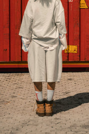 Fleece Jorts "LAST DELIVERY" DoubleLayer Cream
