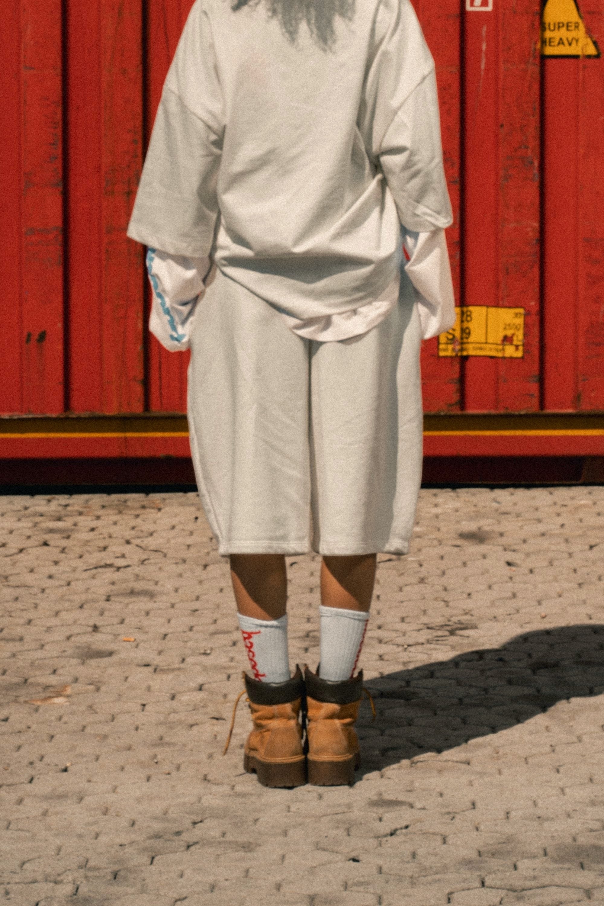 Fleece Jorts "LAST DELIVERY" DoubleLayer Cream
