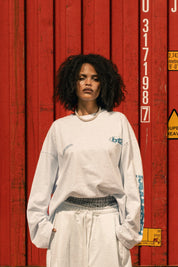 Longsleeve "LAST DELIVERY" BackLogos White