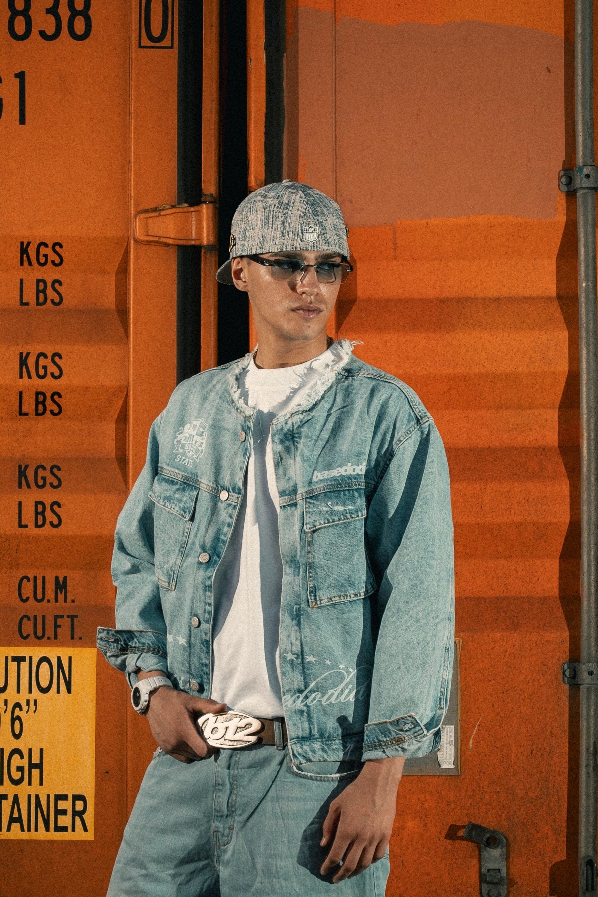 Denim Jacket "LAST DELIVERY" FrontLogo Light Blue