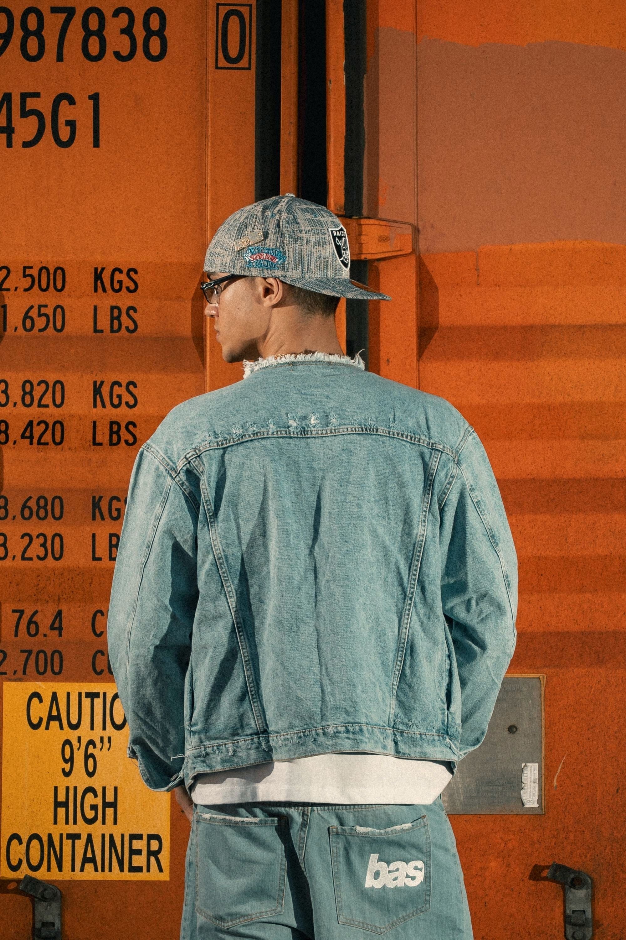 Denim Jacket "LAST DELIVERY" FrontLogo Light Blue