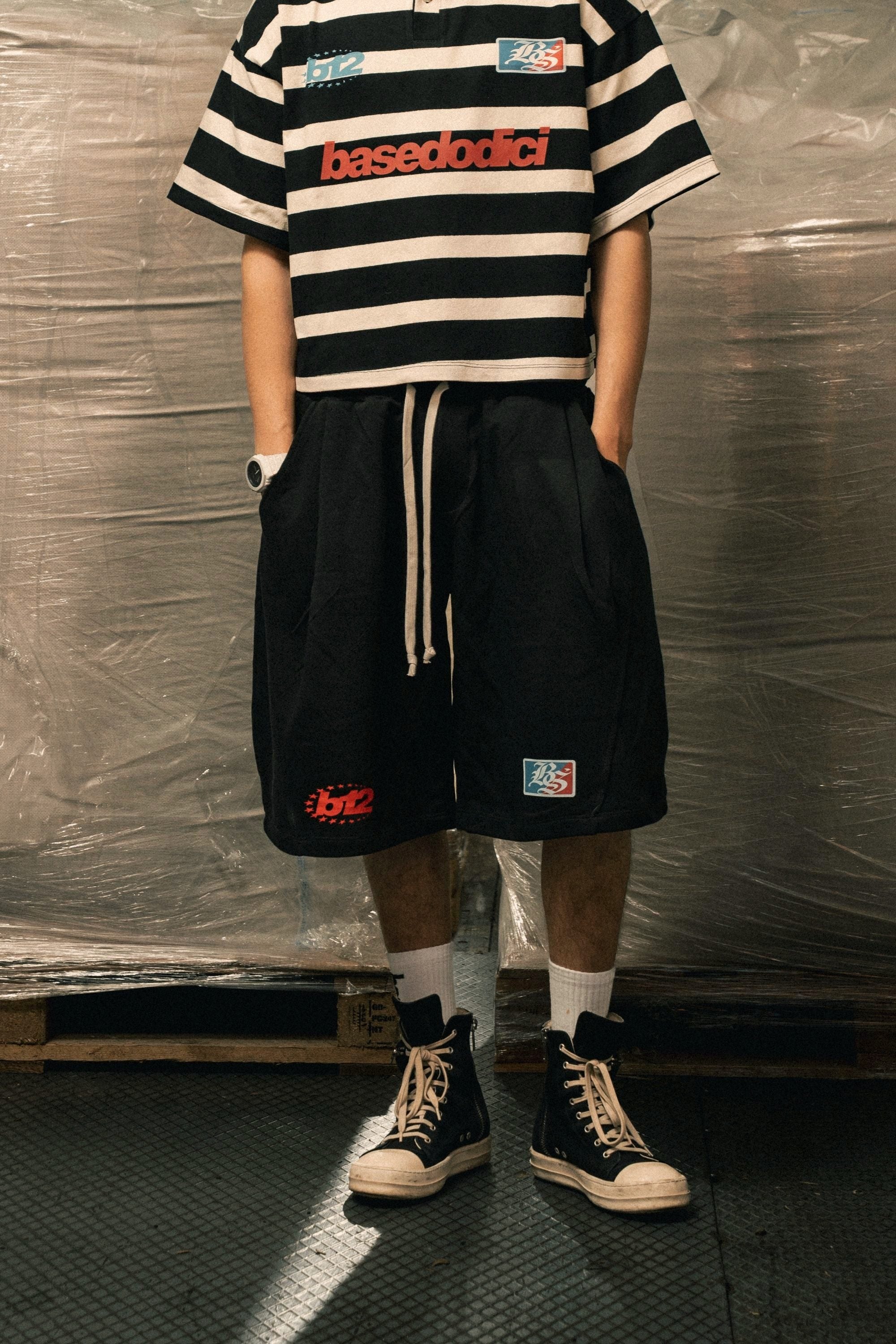 Fleece Jorts "LAST DELIVERY" DoubleLayer Black
