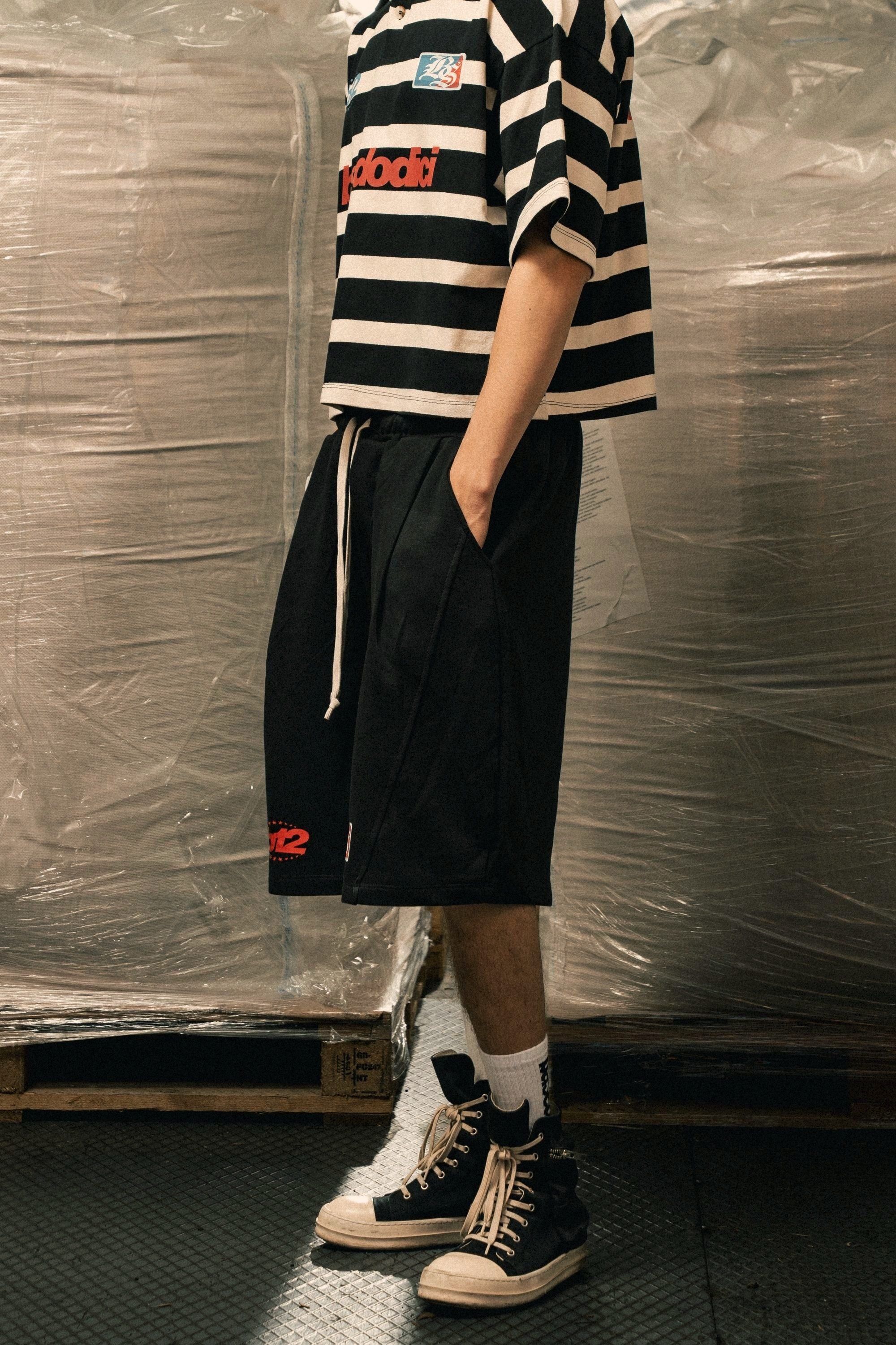 Fleece Jorts "LAST DELIVERY" DoubleLayer Black