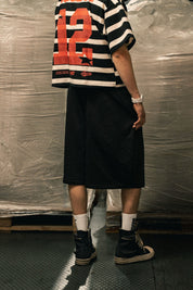Fleece Jorts "LAST DELIVERY" DoubleLayer Black