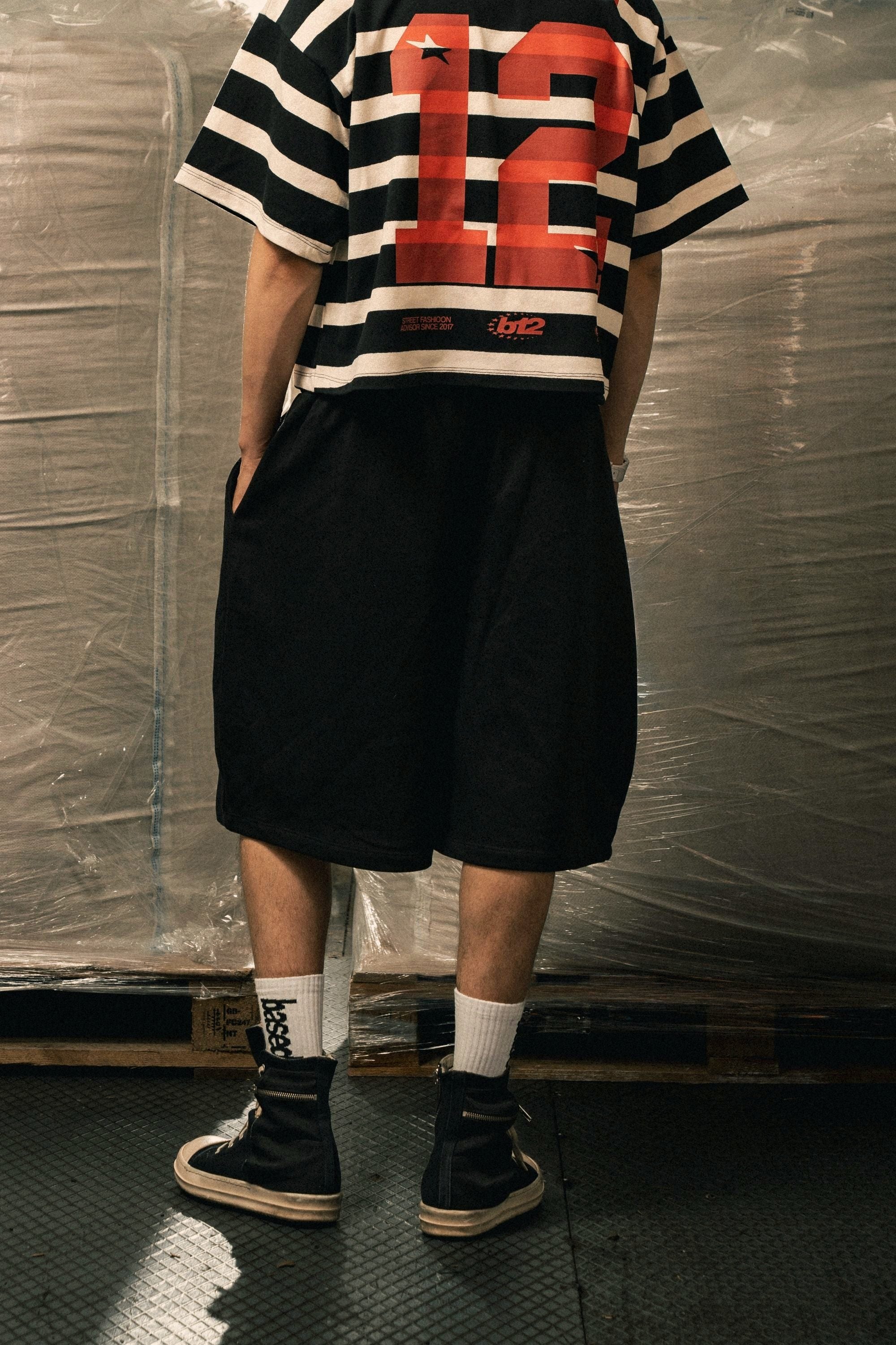 Fleece Jorts "LAST DELIVERY" DoubleLayer Black