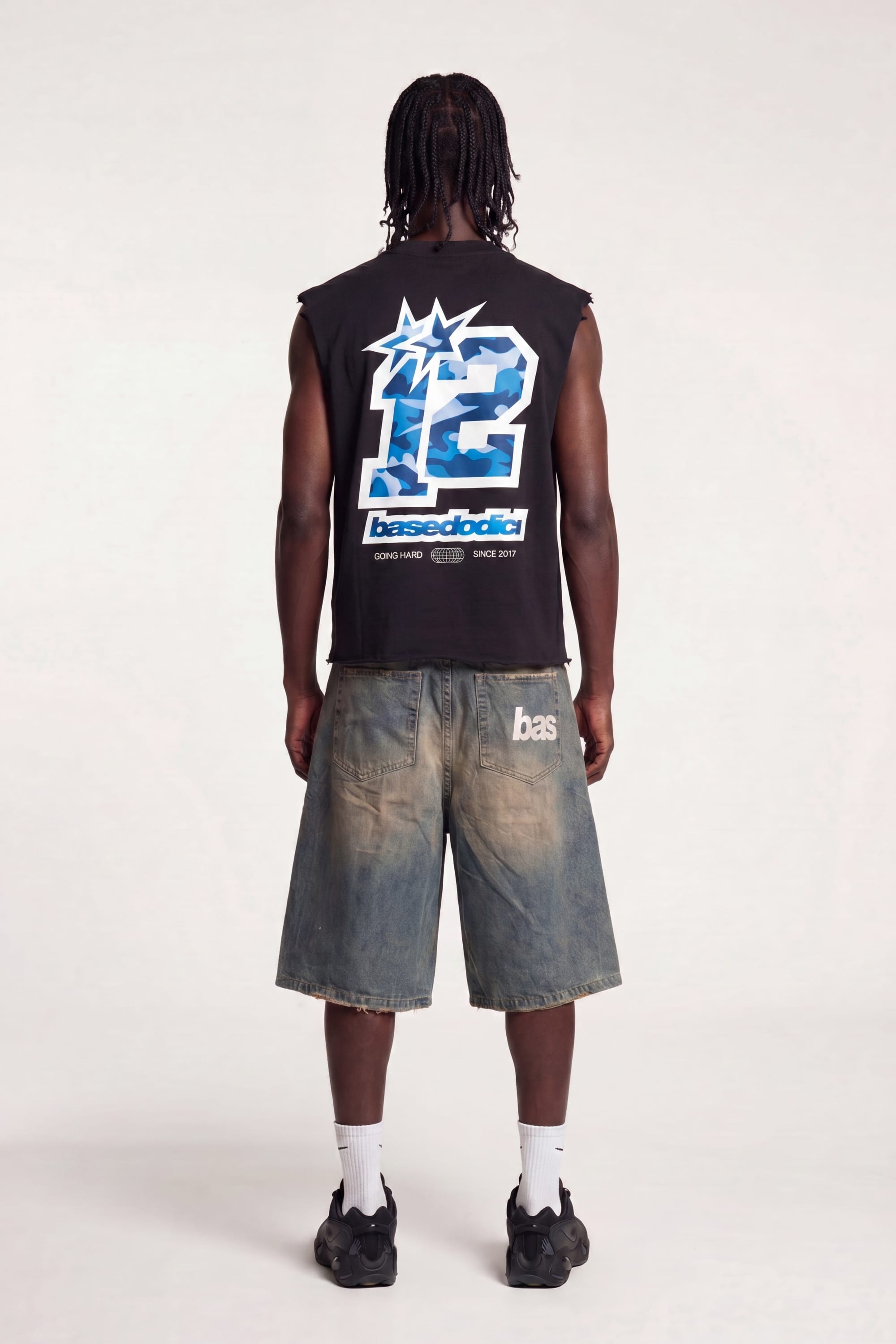 Tank "4PLAYERS" Back 12 Black/CamoBlue