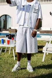 Fleece Jorts "SUMMER CLUB" BASE Grey